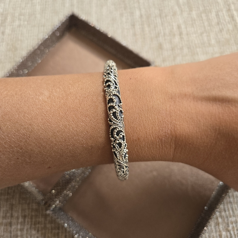 Lois Hill Sterling Hinge Bangle Bracelet